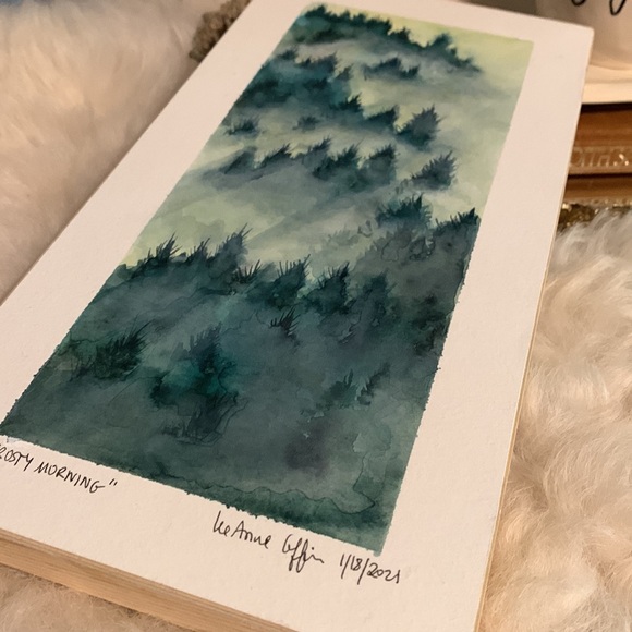 “Frosty Morning “ in the Appalachian mountains. 6” x 12” x 3/4” watercolor - Picture 7 of 8